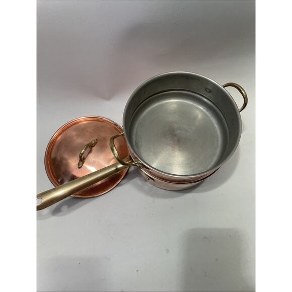 Copral Copper & Brass Tin Lined 6.75" Sauce Pan & Double Boiler - None-Ceramic - Picture 5 of 15